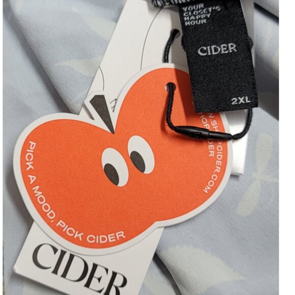 NWT Cider Curve Fruit & Floral On/Off Shoulder Slit Midi Dress 2XL - Picture 9 of 11